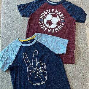 Old Navy Kids Graphic Tees - Blue and Maroon
